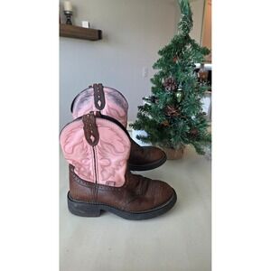 Justin Gypsy Western Cowboy Boots Pink Leather Brown Size Unknown